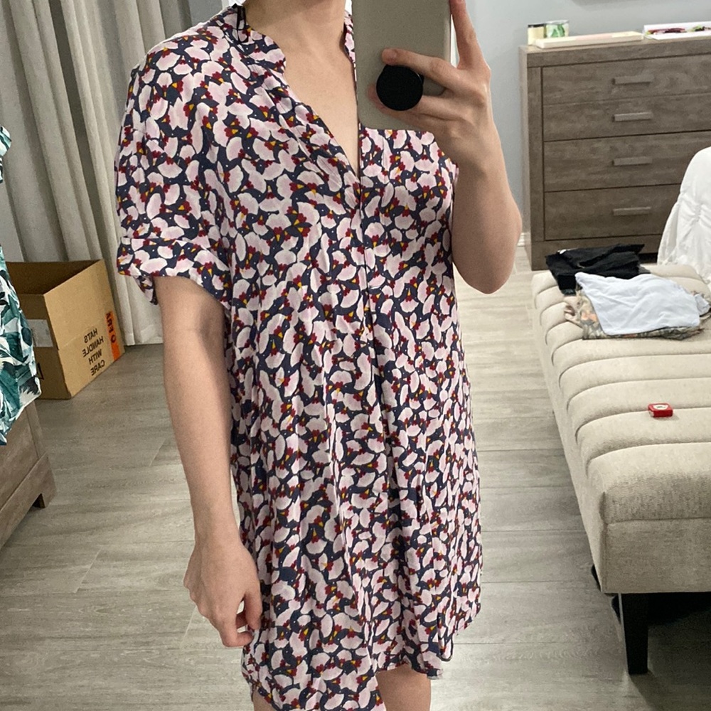 H&M purple and white shift dress